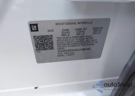 2019 Buick Lacrosse Awd Avenir from USA, damaged, VIN 1G4ZV5SS1KU106243